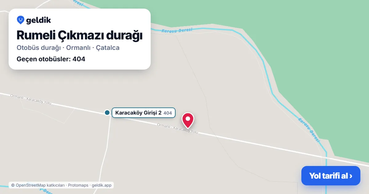 Rumeli Çıkmazı otobüs durağı haritada: konumu ve yakındaki duraklar