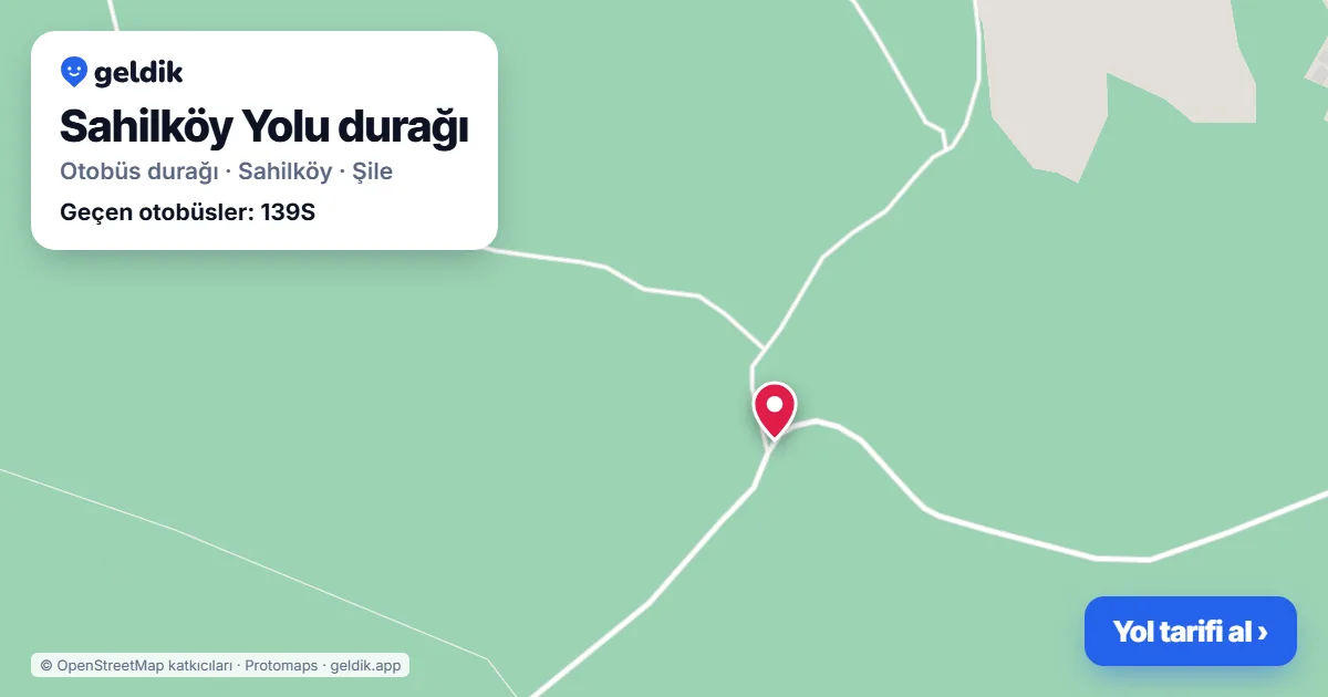 Sahilköy Yolu otobüs durağı haritada: konumu ve yakındaki duraklar