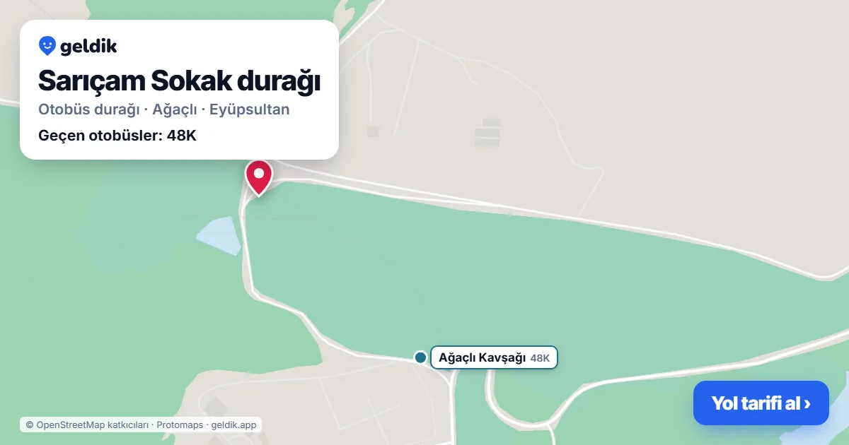 Sarıçam Sokak otobüs durağı haritada: konumu ve yakındaki duraklar