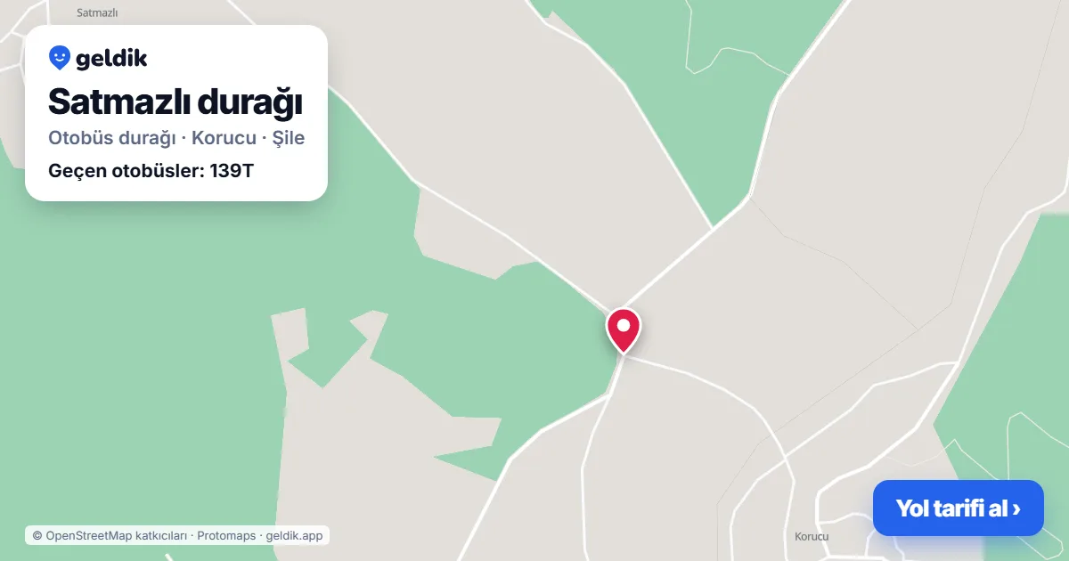 Satmazlı otobüs durağı haritada: konumu ve yakındaki duraklar