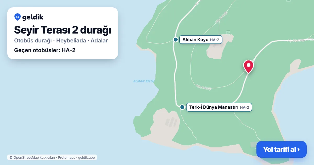 Seyir Terası 2 otobüs durağı haritada: konumu ve yakındaki duraklar