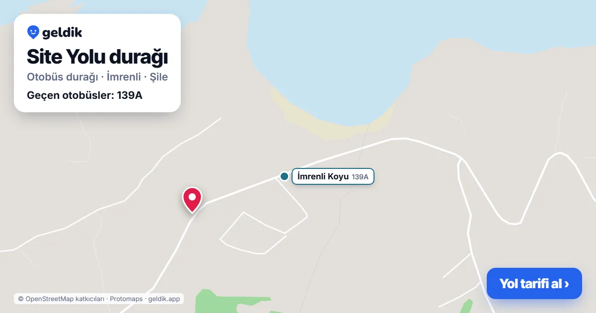 Site Yolu otobüs durağı haritada: konumu ve yakındaki duraklar