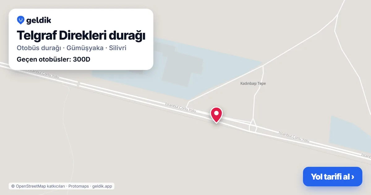 Telgraf Direkleri otobüs durağı haritada: konumu ve yakındaki duraklar