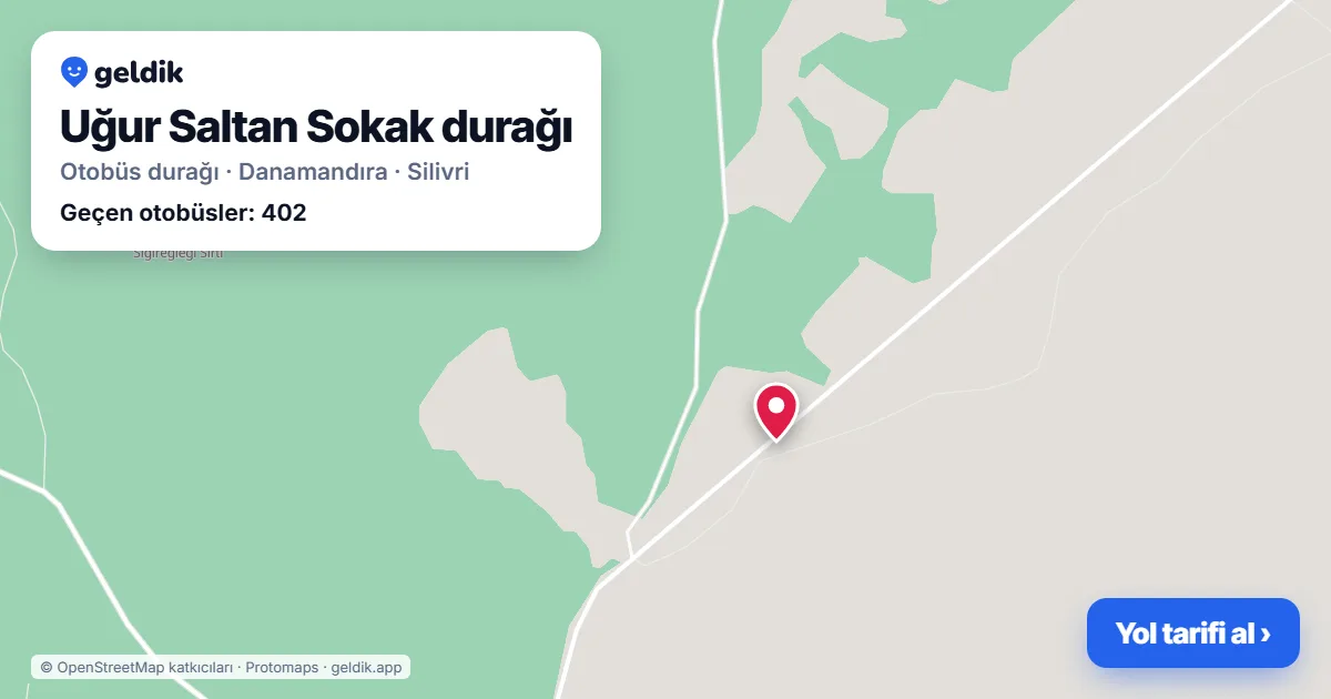 Uğur Saltan Sokak otobüs durağı haritada: konumu ve yakındaki duraklar