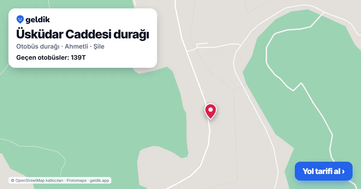 Üsküdar Caddesi otobüs durağı haritada: konumu ve yakındaki duraklar