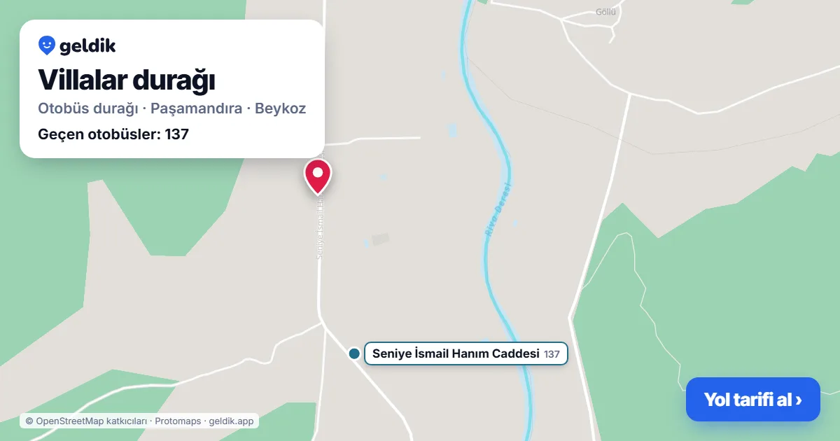 Villalar otobüs durağı haritada: konumu ve yakındaki duraklar