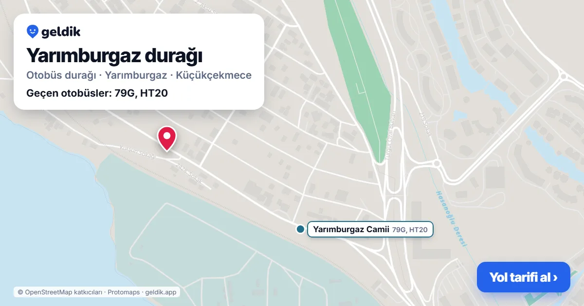 Yarımburgaz otobüs durağı haritada: konumu ve yakındaki duraklar