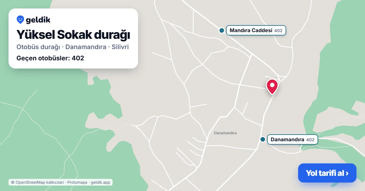 Yüksel Sokak otobüs durağı haritada: konumu ve yakındaki duraklar