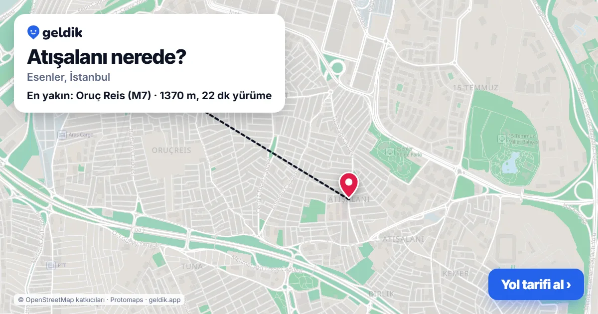 Atışalanı nerede: haritada Atışalanı (Esenler) ve en yakın istasyonlar, yürüme süresiyle