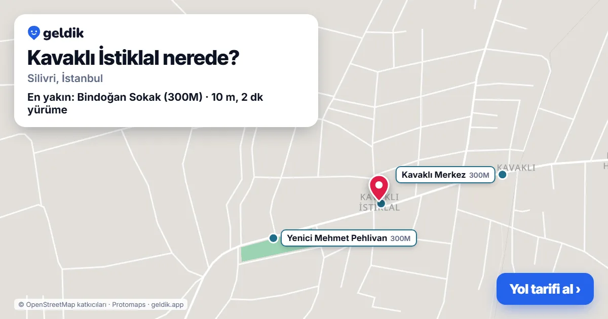 Kavaklı İstiklal nerede: haritada Kavaklı İstiklal (Silivri) ve en yakın otobüs durakları, yürüme süresiyle