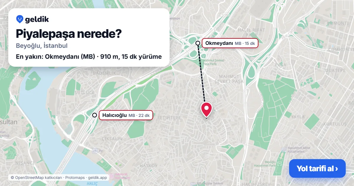 Piyalepaşa nerede: haritada Piyalepaşa (Beyoğlu) ve en yakın istasyonlar, yürüme süresiyle