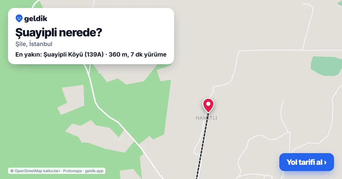 Şuayipli nerede: haritada Şuayipli (Şile) ve en yakın otobüs durakları, yürüme süresiyle