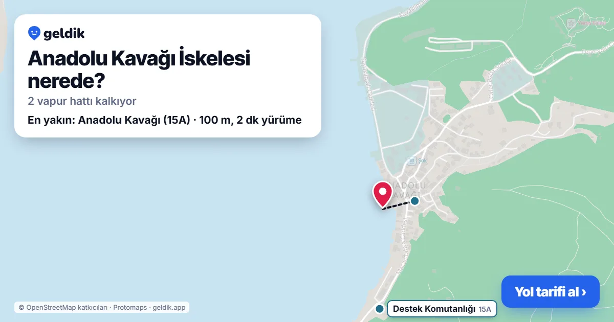 Anadolu Kavağı İskelesi haritası: iskelenin yeri