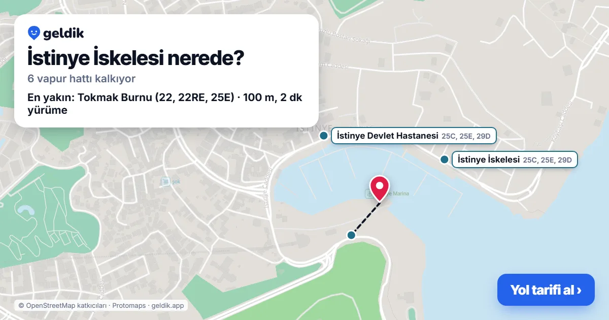 İstinye İskelesi haritası: iskelenin yeri