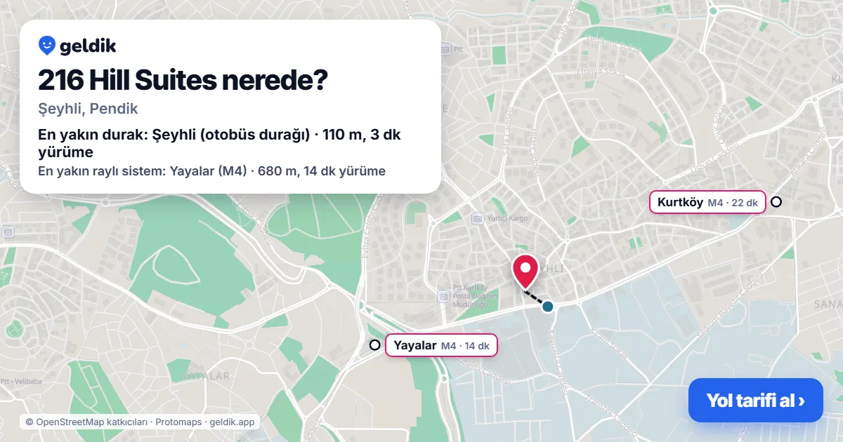 216 Hill Suites nerede: haritada konumu ve en yakın duraklar, yürüme süreleriyle