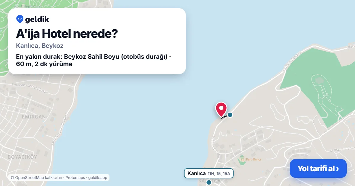 Where is A'ija Hotel: map with its location and the nearest stops, with walking times