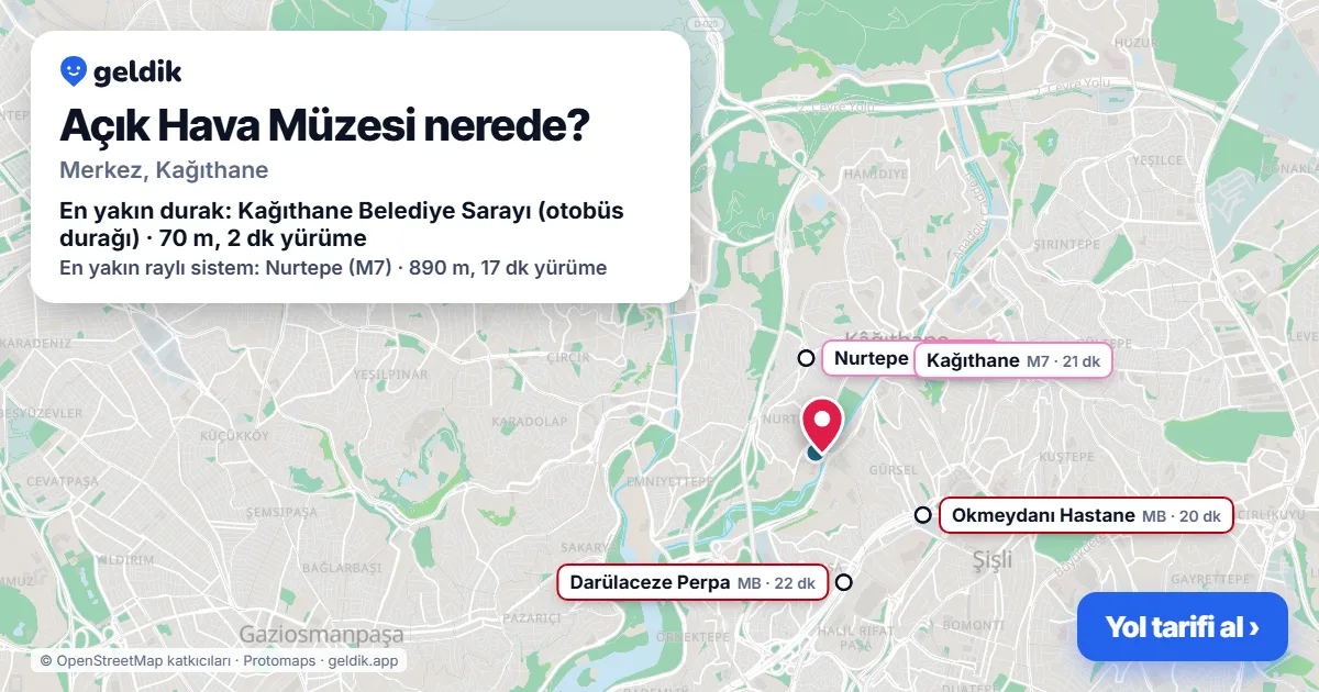 Açık Hava Müzesi nerede: haritada konumu ve en yakın duraklar, yürüme süreleriyle