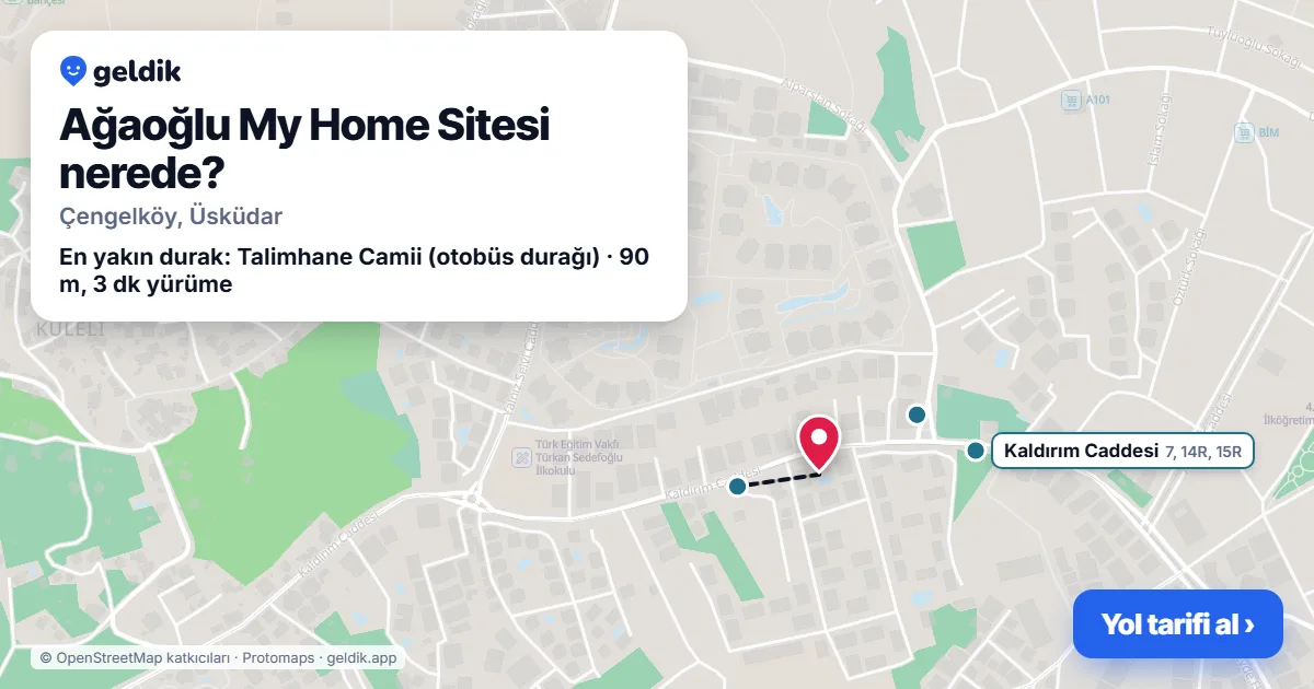 Ağaoğlu My Home Sitesi nerede: haritada konumu ve en yakın duraklar, yürüme süreleriyle