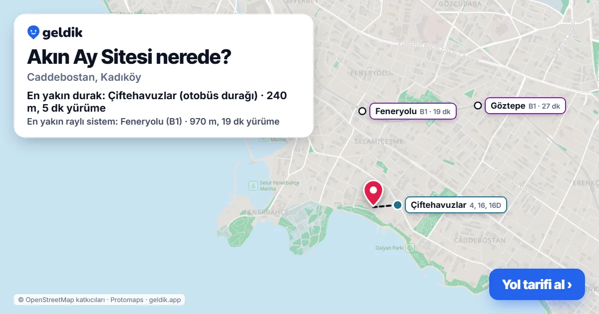 Where is Akın Ay Sitesi: map with its location and the nearest stops, with walking times