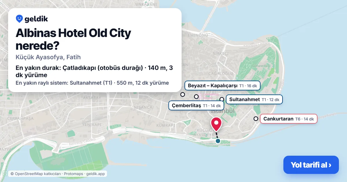 Albinas Hotel Old City nerede: haritada konumu ve en yakın duraklar, yürüme süreleriyle