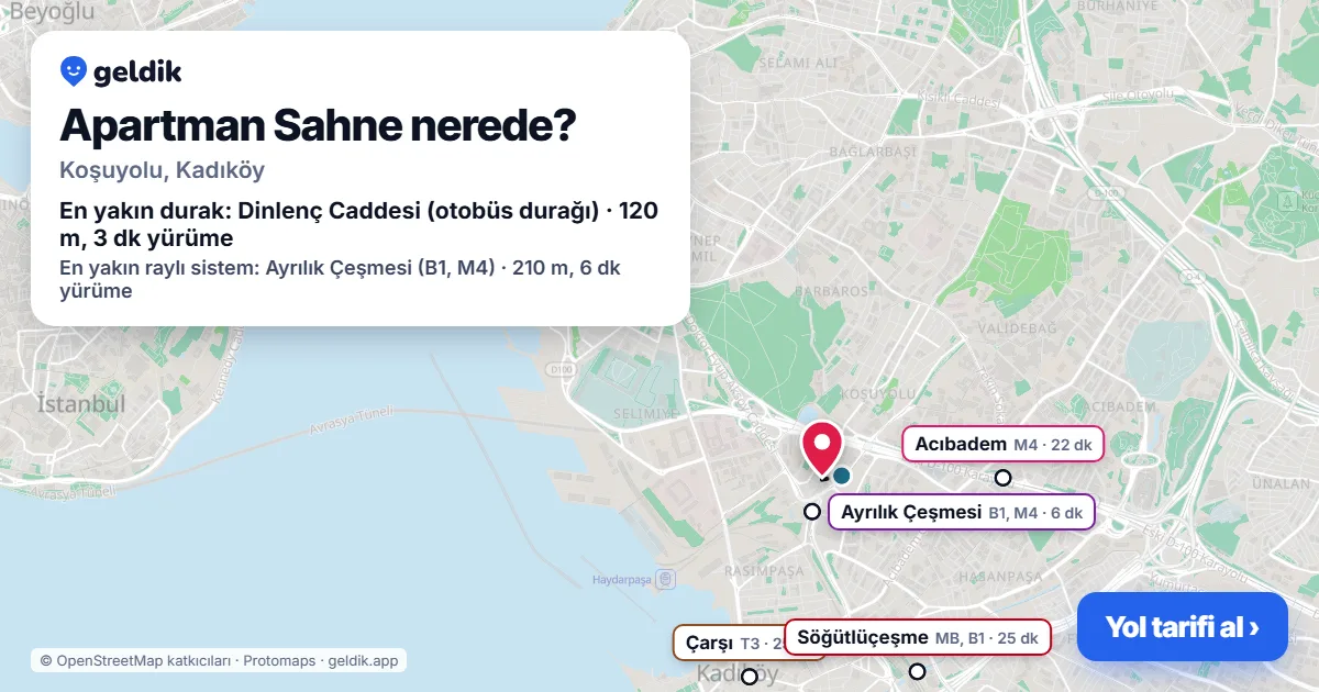 Where is Apartman Sahne: map with its location and the nearest stops, with walking times