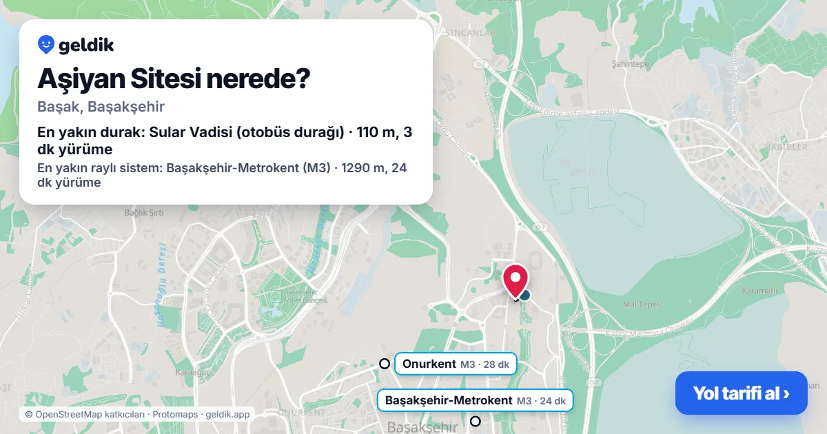 Where is Aşiyan Sitesi: map with its location and the nearest stops, with walking times