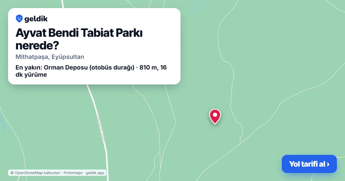 Ayvat Bendi Tabiat Parkı nerede: haritada konumu ve en yakın duraklar, yürüme süreleriyle