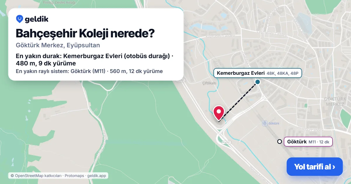 Bahçeşehir Koleji nerede: haritada konumu ve en yakın duraklar, yürüme süreleriyle