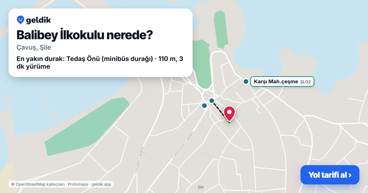 Balibey İlkokulu nerede: haritada konumu ve en yakın duraklar, yürüme süreleriyle
