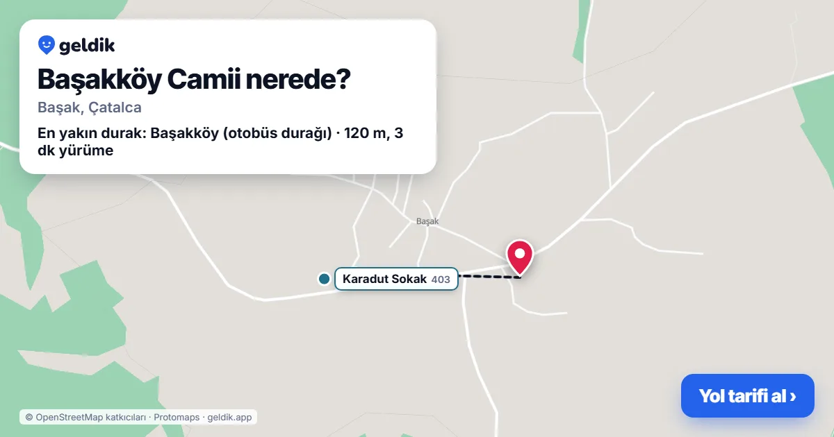 Where is Başakköy Camii: map with its location and the nearest stops, with walking times