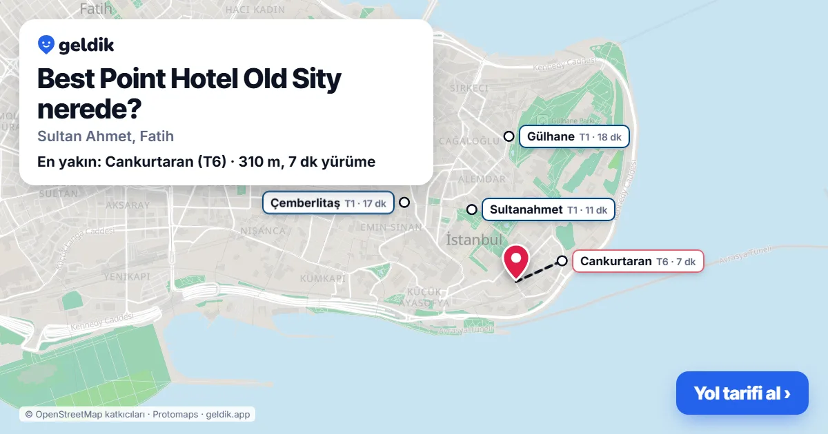 Where is Best Point Hotel Old Sity: map with its location and the nearest stops, with walking times