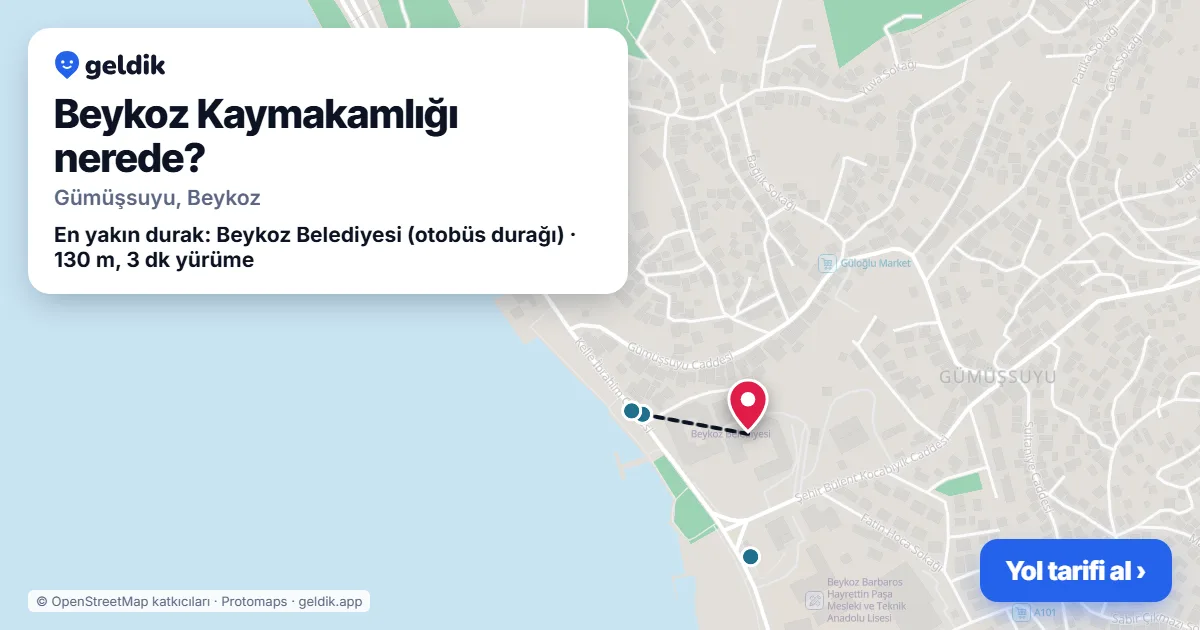 Beykoz Kaymakamlığı nerede: haritada konumu ve en yakın duraklar, yürüme süreleriyle