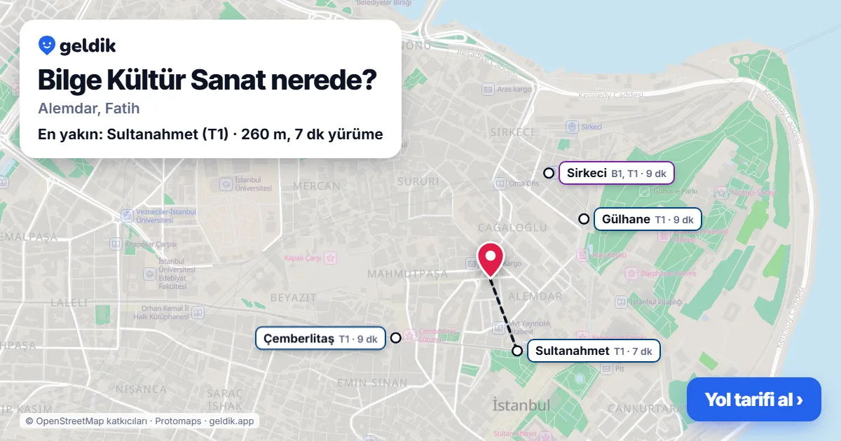 Bilge Kültür Sanat nerede: haritada konumu ve en yakın duraklar, yürüme süreleriyle