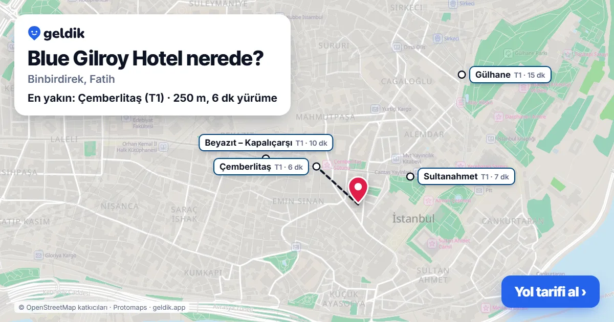 Blue Gilroy Hotel nerede: haritada konumu ve en yakın duraklar, yürüme süreleriyle