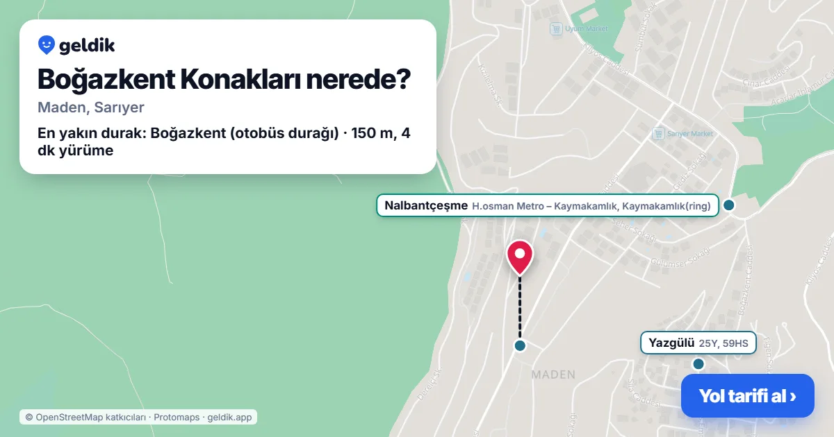 Boğazkent Konakları nerede: haritada konumu ve en yakın duraklar, yürüme süreleriyle