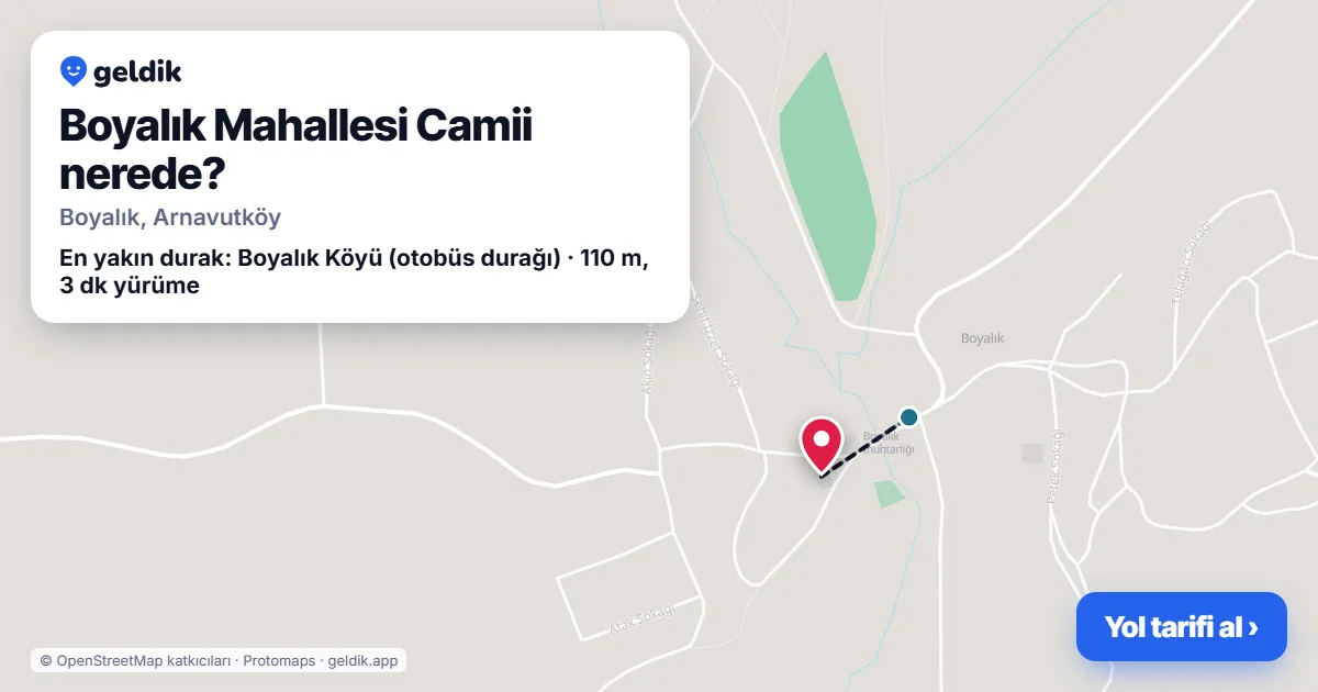 Boyalık Mahallesi Camii nerede: haritada konumu ve en yakın duraklar, yürüme süreleriyle