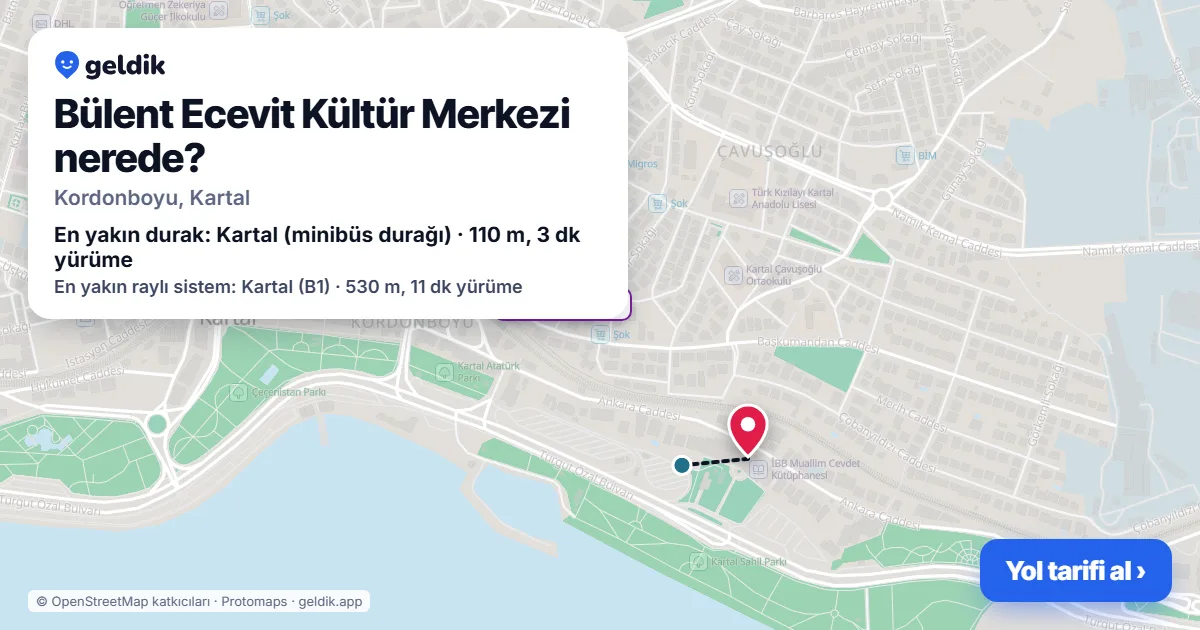 Bülent Ecevit Kültür Merkezi nerede: haritada konumu ve en yakın duraklar, yürüme süreleriyle