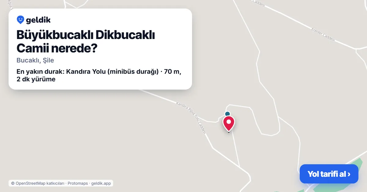Büyükbucaklı Dikbucaklı Camii nerede: haritada konumu ve en yakın duraklar, yürüme süreleriyle