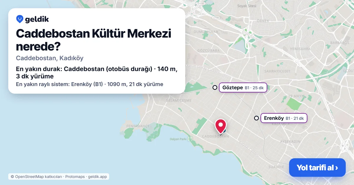 Caddebostan Kültür Merkezi nerede: haritada konumu ve en yakın duraklar, yürüme süreleriyle
