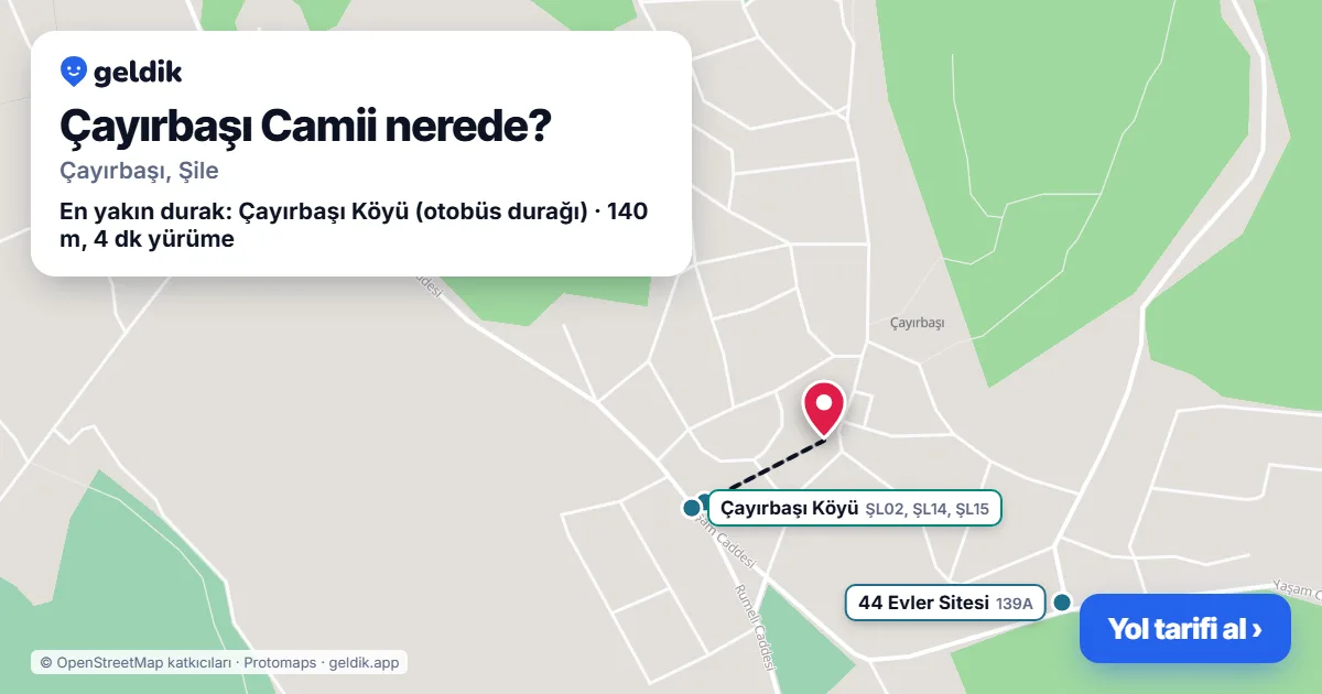 Çayırbaşı Camii nerede: haritada konumu ve en yakın duraklar, yürüme süreleriyle