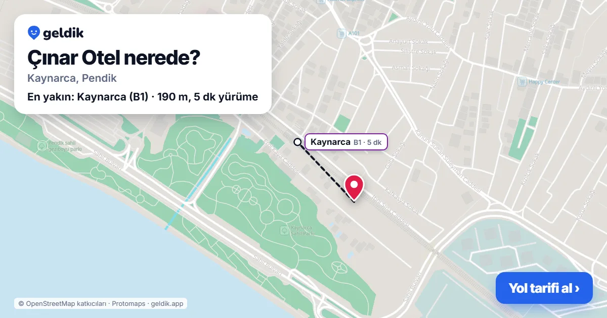 Çınar Otel nerede: haritada konumu ve en yakın duraklar, yürüme süreleriyle