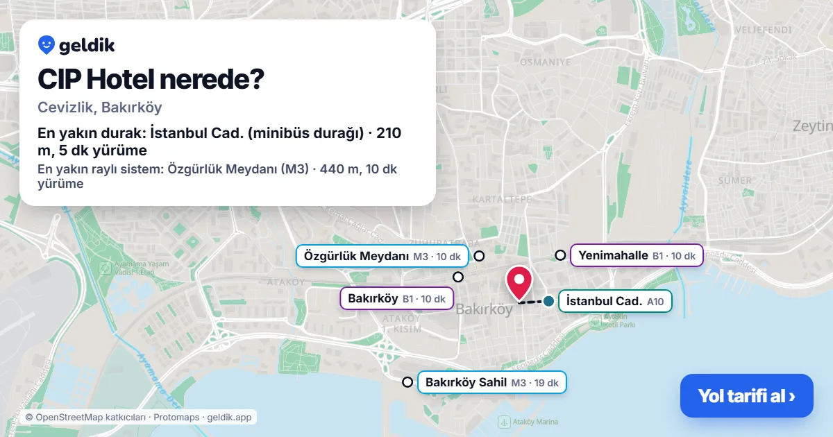 Where is CIP Hotel: map with its location and the nearest stops, with walking times