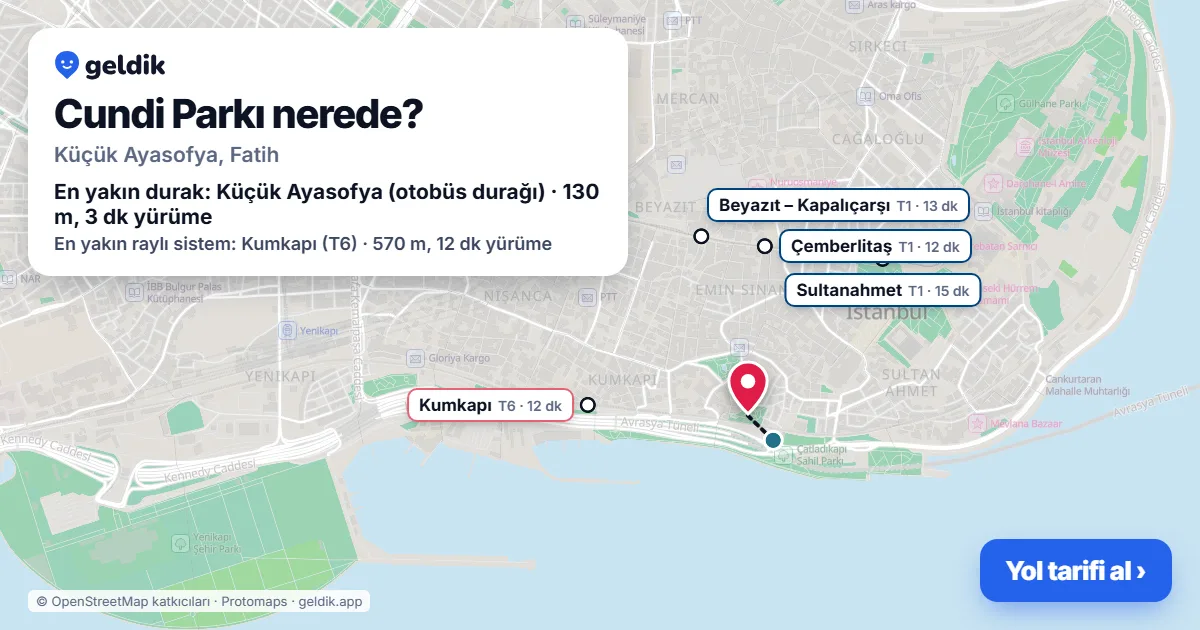 Cundi Parkı nerede: haritada konumu ve en yakın duraklar, yürüme süreleriyle