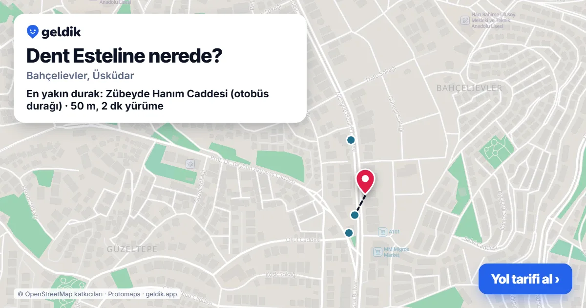 Where is Dent Esteline: map with its location and the nearest stops, with walking times
