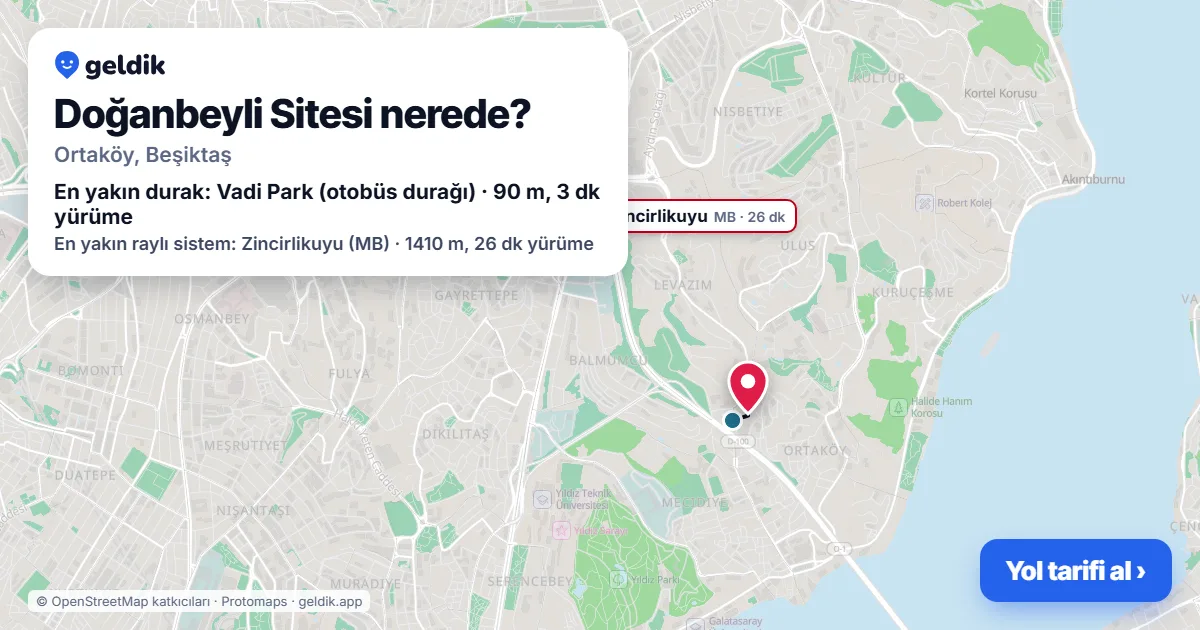 Where is Doğanbeyli Sitesi: map with its location and the nearest stops, with walking times