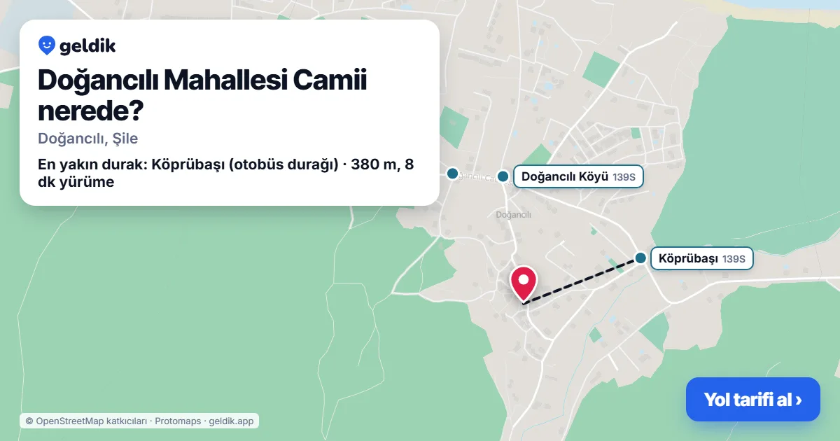 Doğancılı Mahallesi Camii nerede: haritada konumu ve en yakın duraklar, yürüme süreleriyle