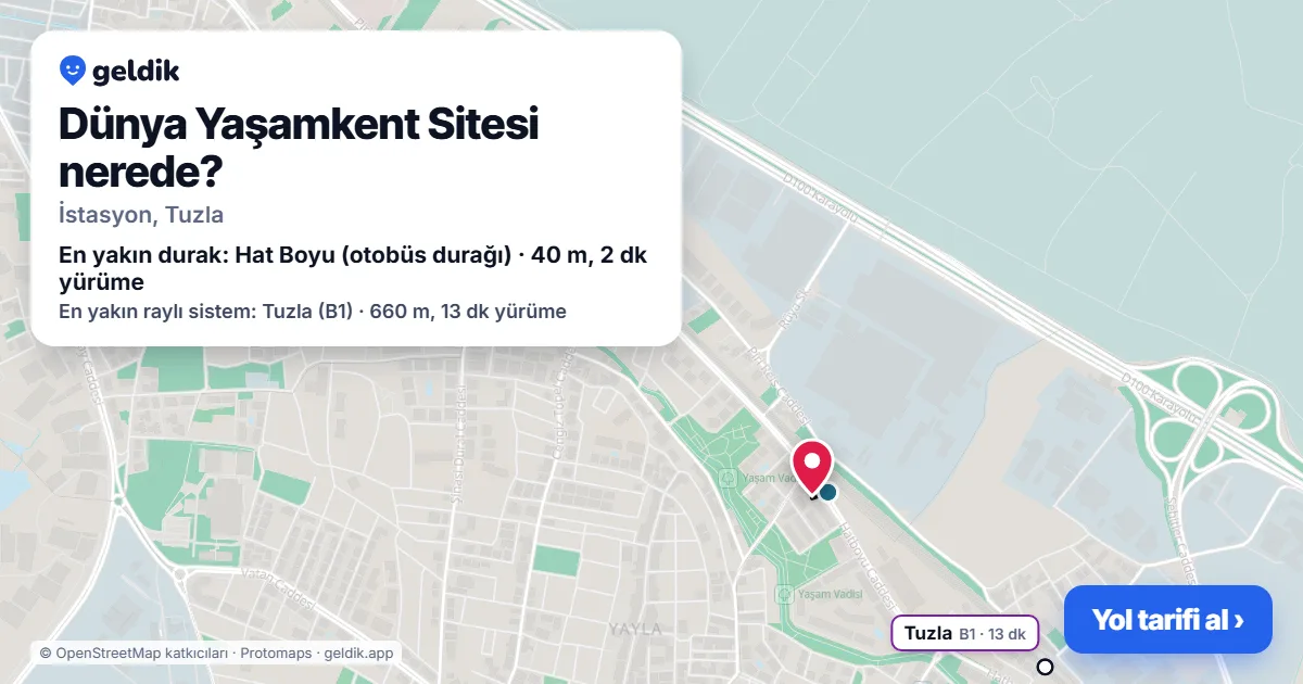 Dünya Yaşamkent Sitesi nerede: haritada konumu ve en yakın duraklar, yürüme süreleriyle