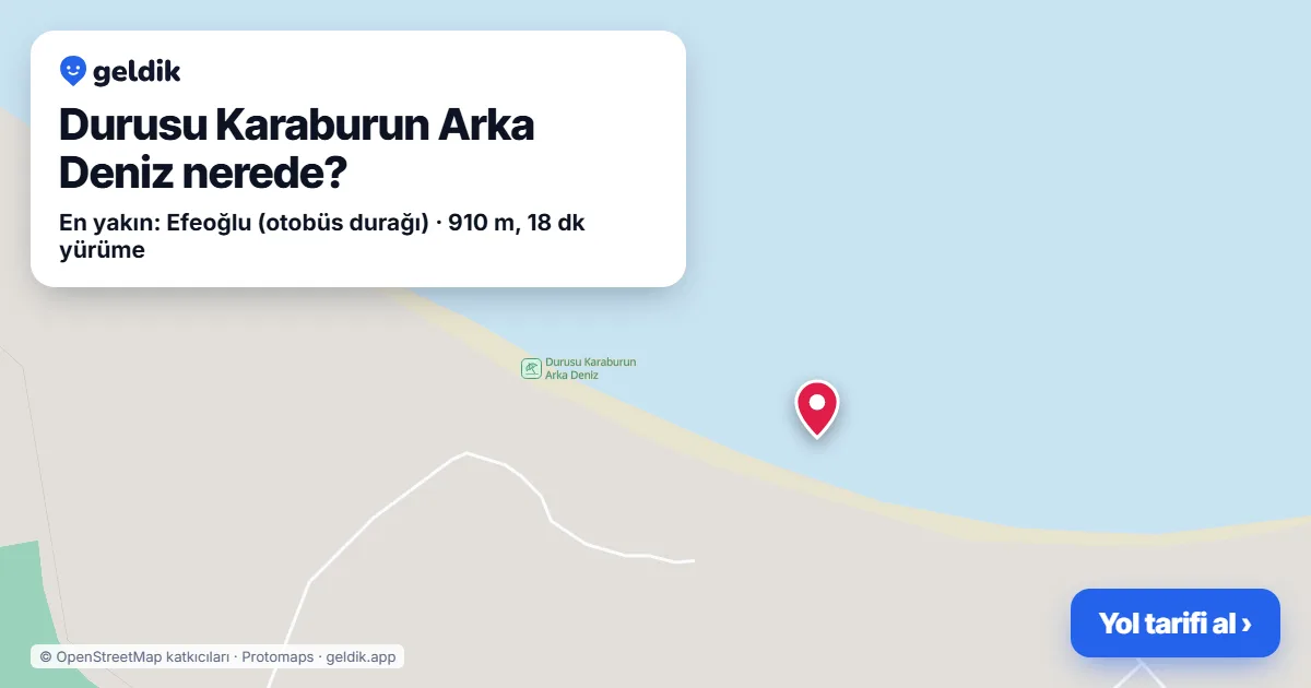 Durusu Karaburun Arka Deniz nerede: haritada konumu ve en yakın duraklar, yürüme süreleriyle