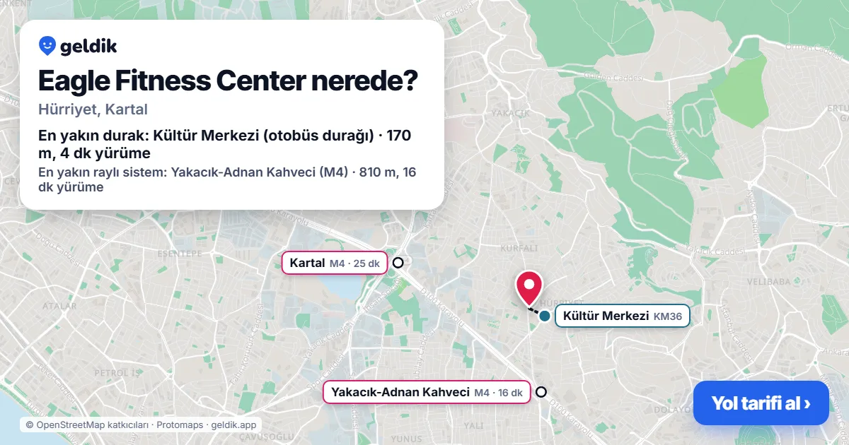 Where is Eagle Fitness Center: map with its location and the nearest stops, with walking times