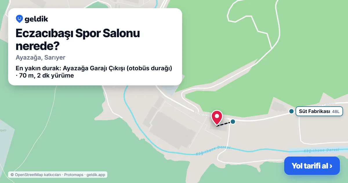 Eczacıbaşı Spor Salonu nerede: haritada konumu ve en yakın duraklar, yürüme süreleriyle